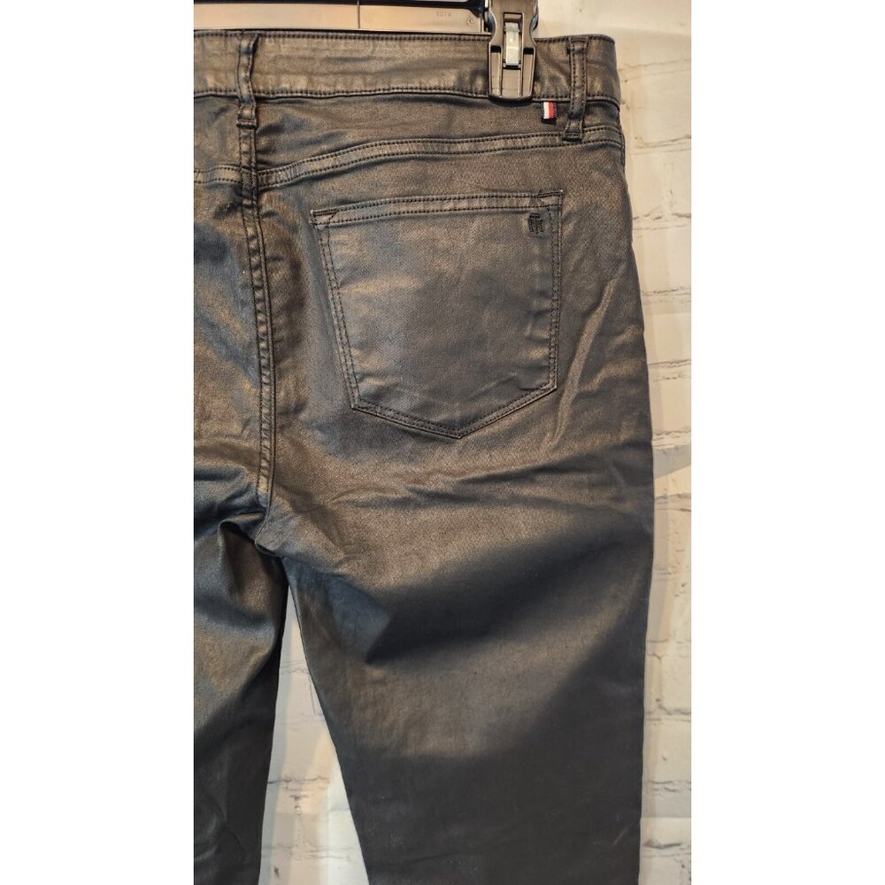 Tommy Hilfiger Jeans Greenwich Skinny Mid-rise Stretch Black Wax Denim Womens 14 - Picture 7 of 13